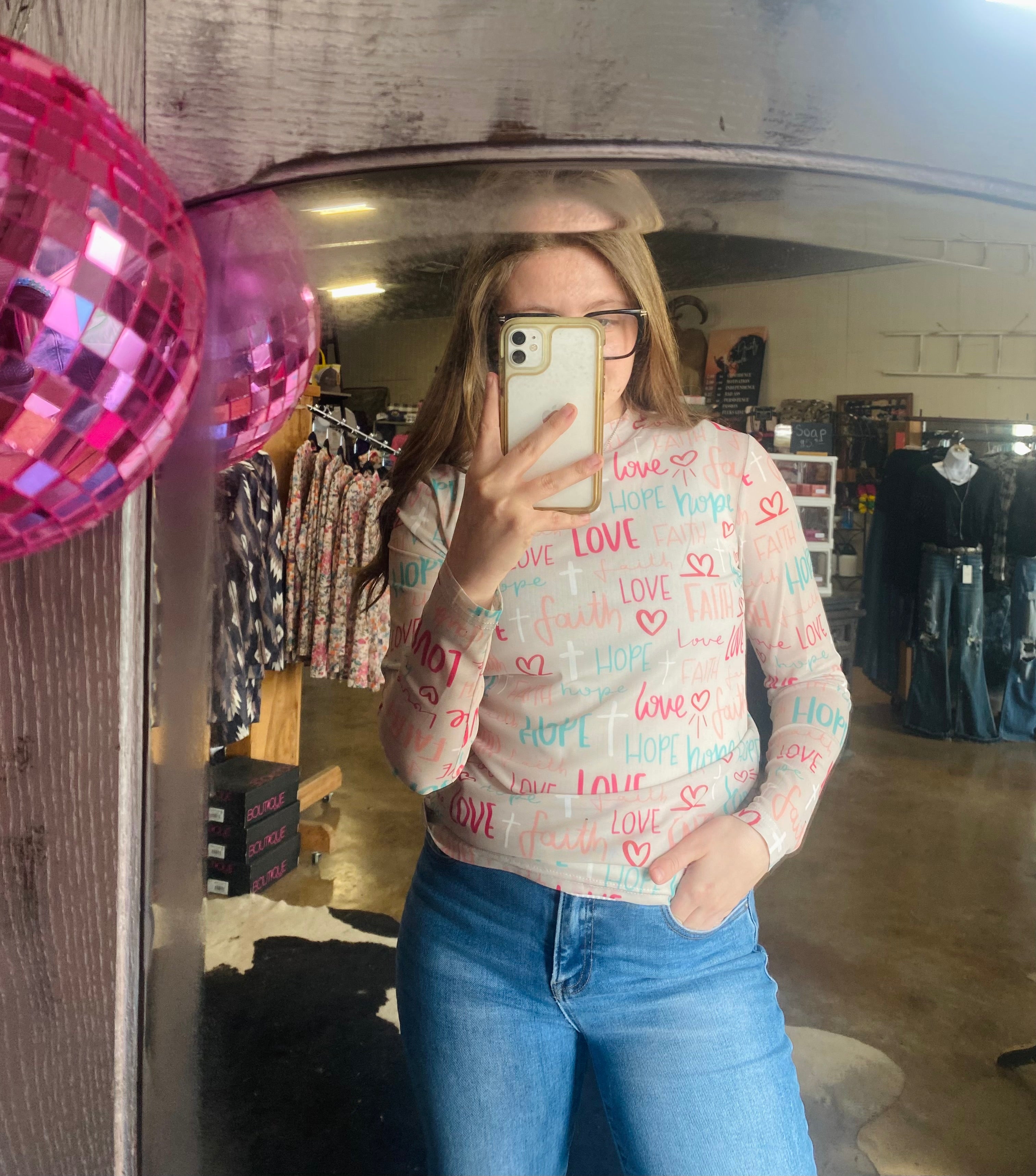 Faith, Hope, Love Mesh Top