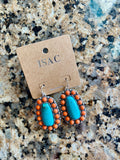 Turquoise & Orange Oval Dangles
