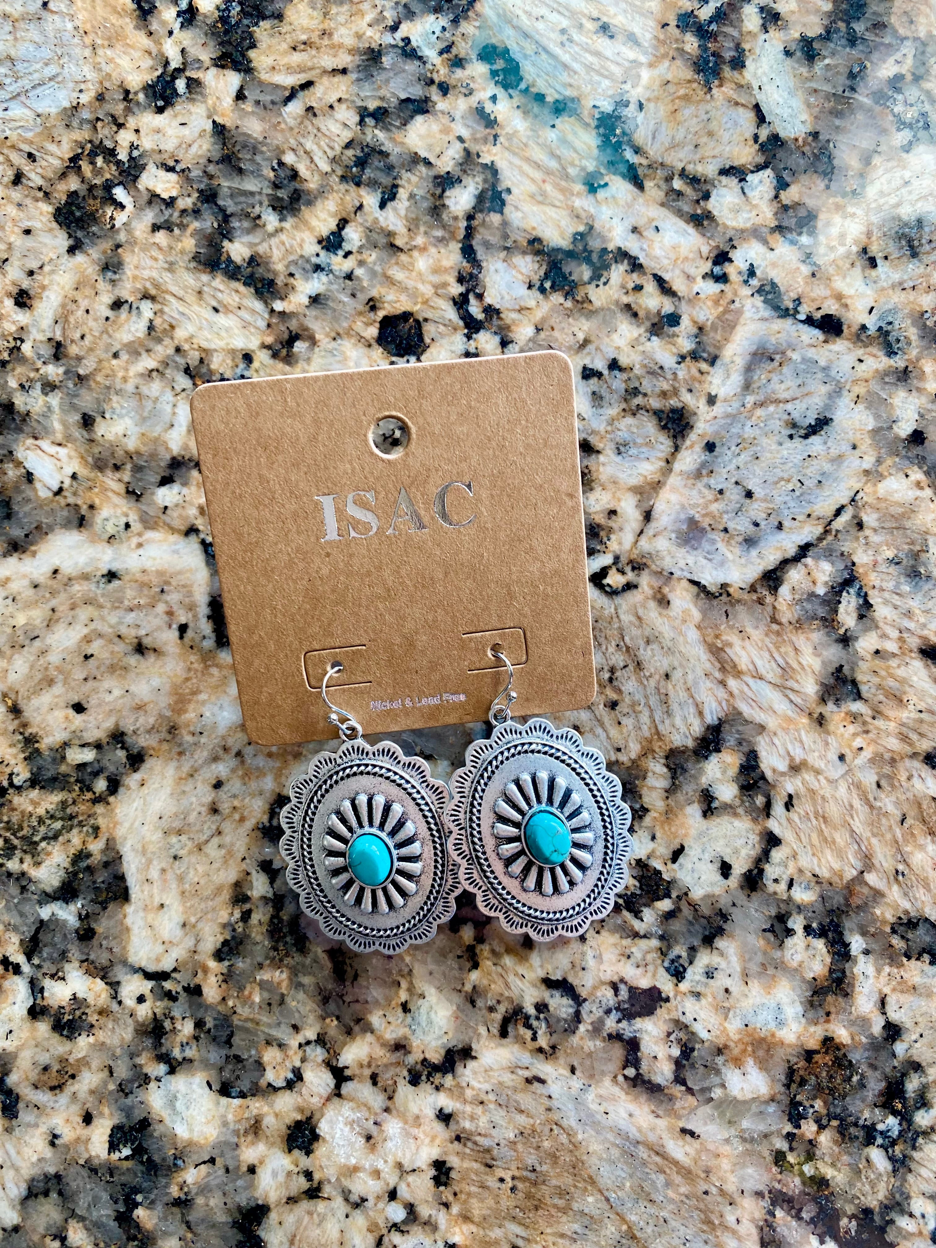 Concho Turquoise Dangle Earrings