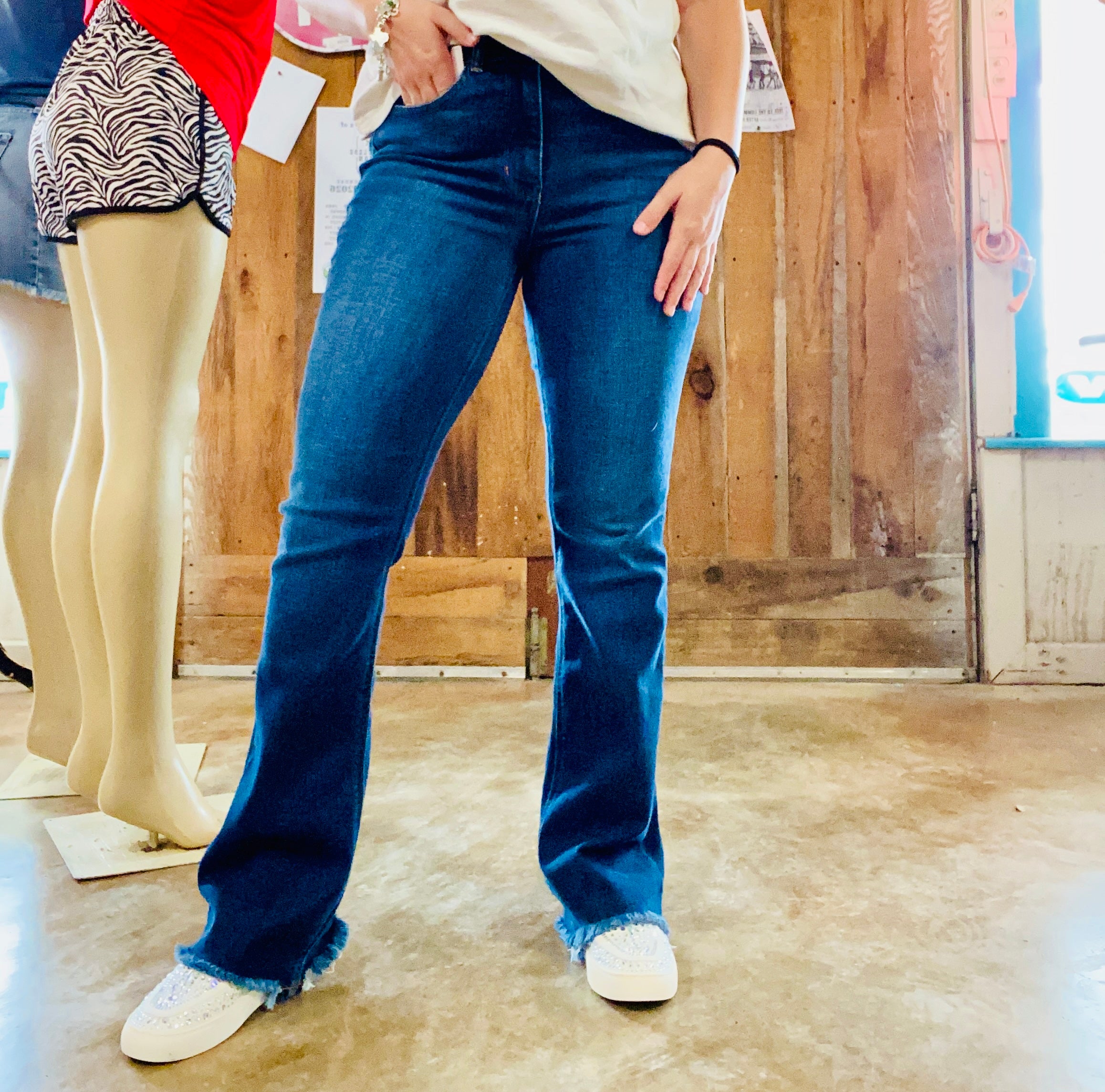 Judy Blue Bootcut Frayed Jeans