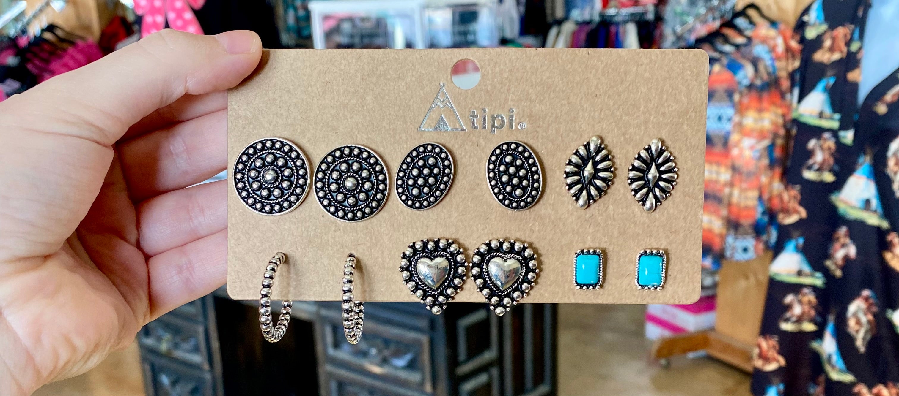 Western Mix 6 Piece Earring Set