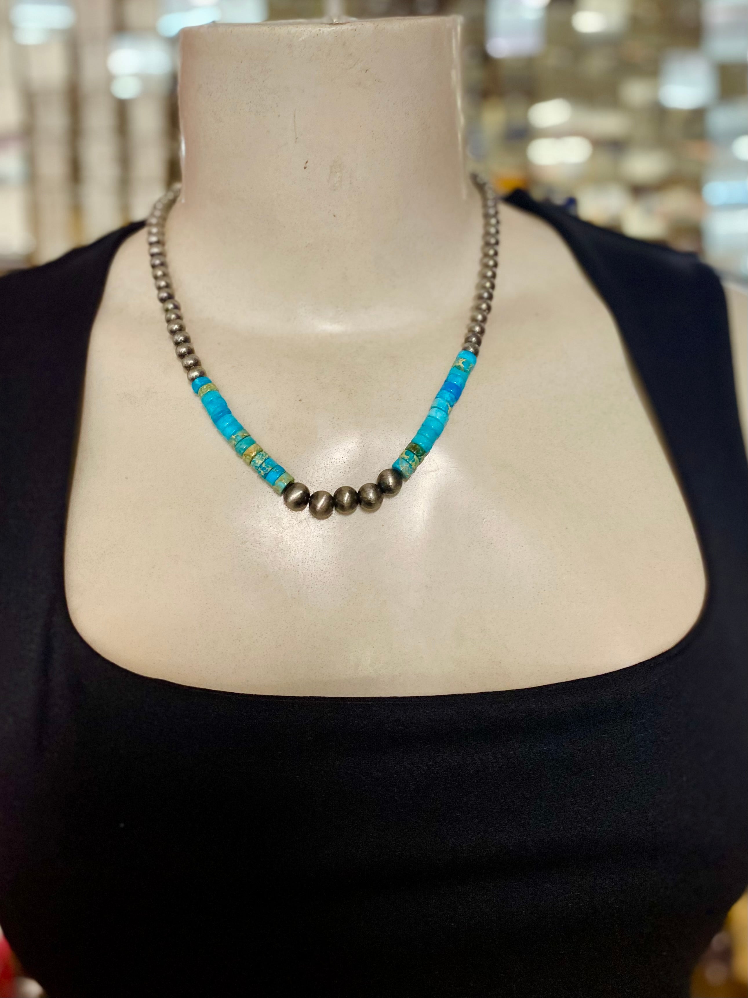 Turquoise & Navajo Beaded Necklace