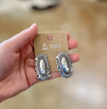 Western Oval Concho Earrings