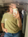 Green Boot stitch Tee