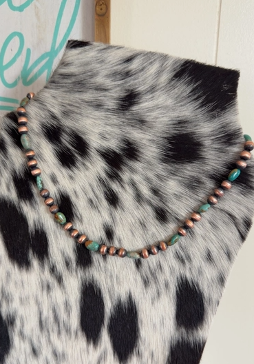 8 mm 18" Copper & Turquoise Beads