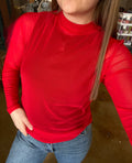 Red Mesh Top
