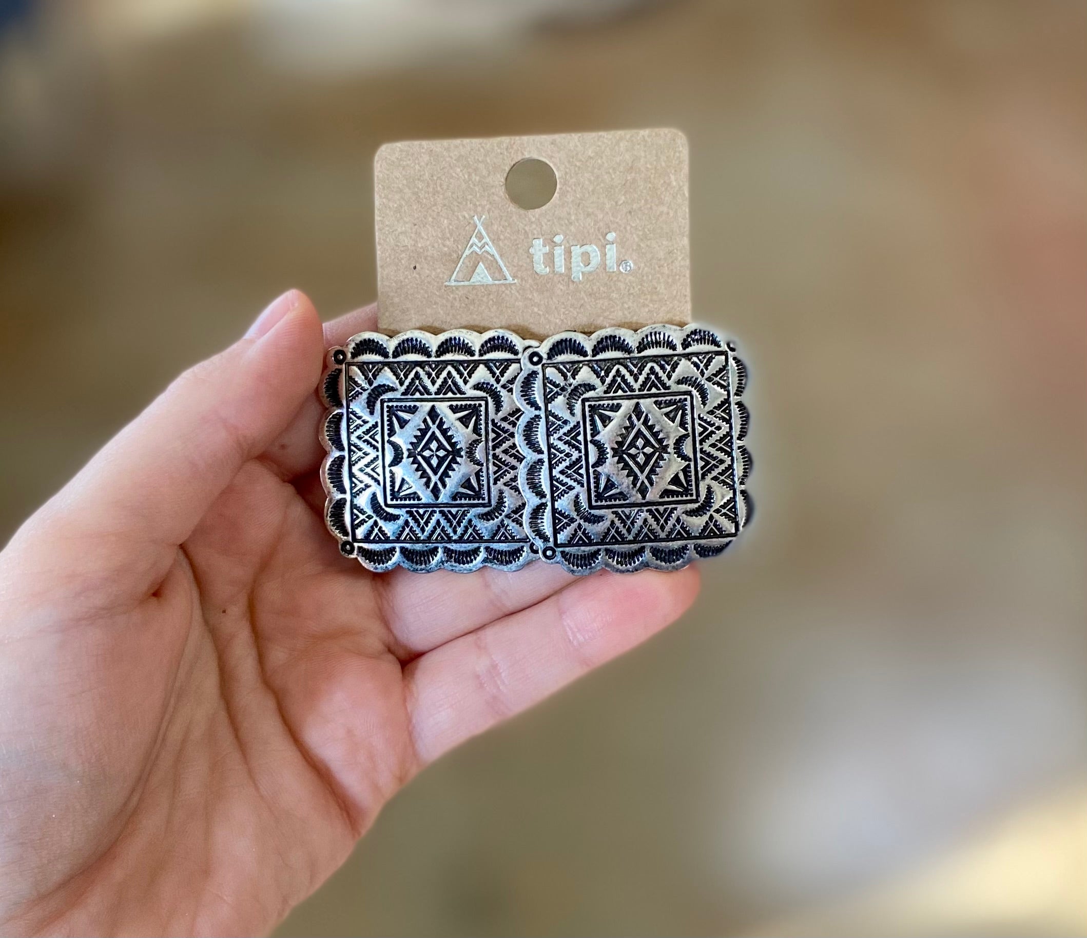 Western Concho Post Earrings