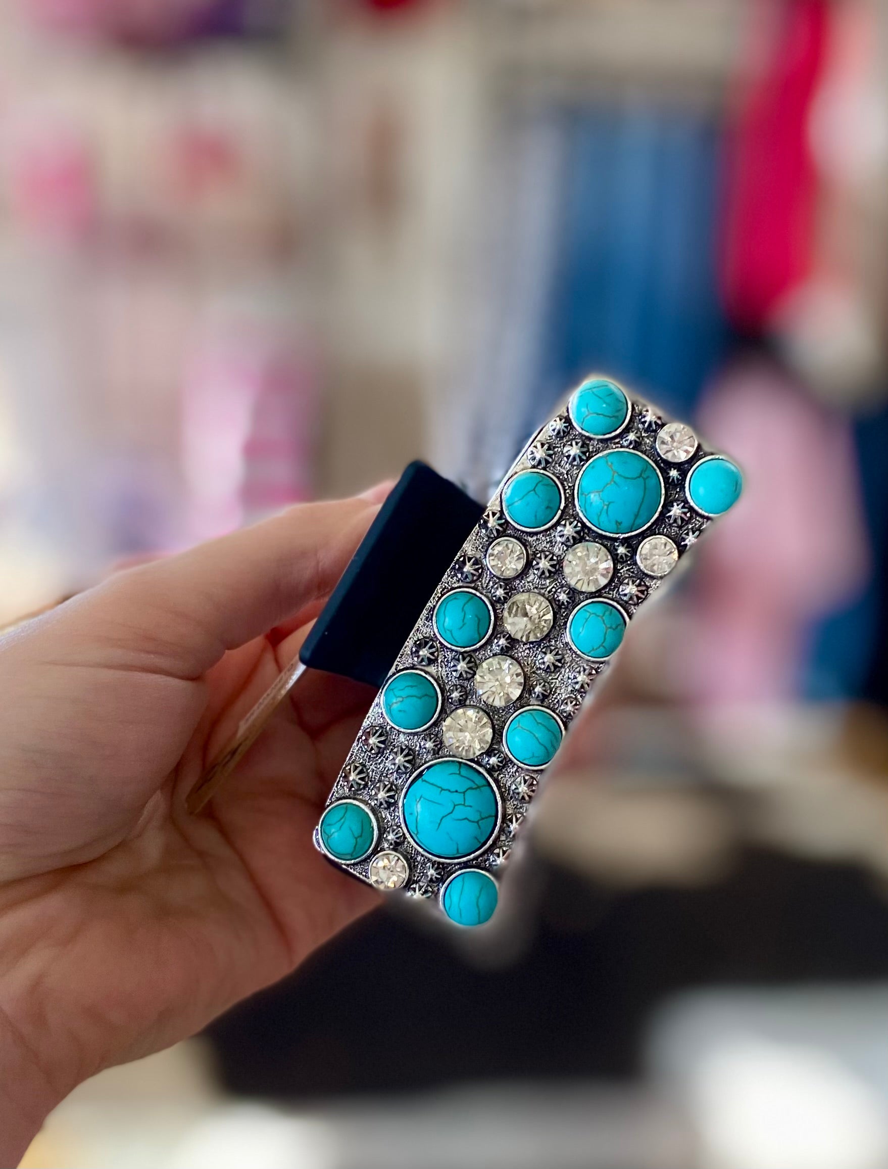 Turquoise/Diamond Hair Clip