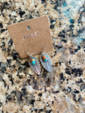Turquoise & Orange Teardrop Dangles