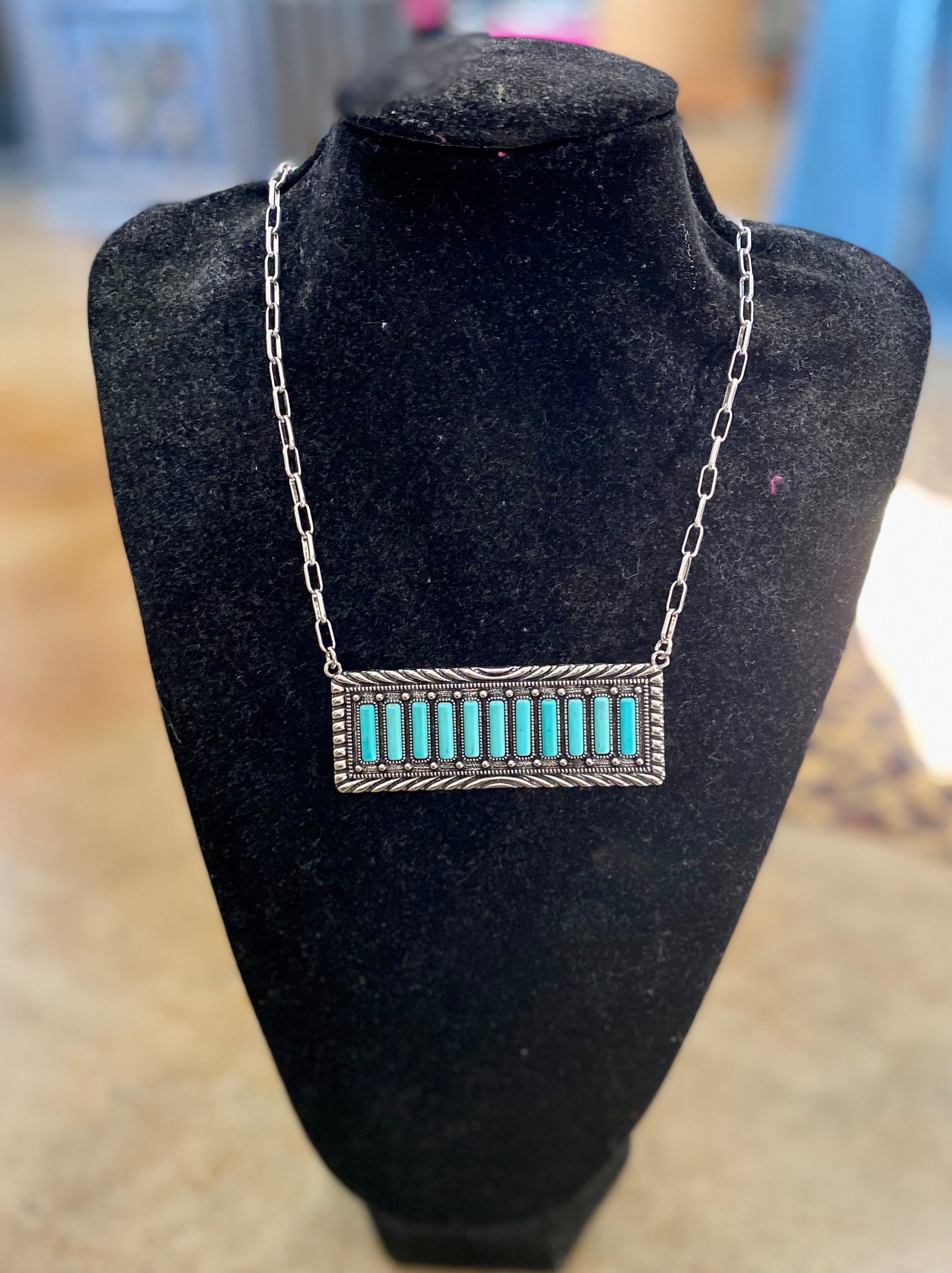 Turquoise Bar Necklace