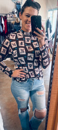 Cowboy Cards Mesh Top