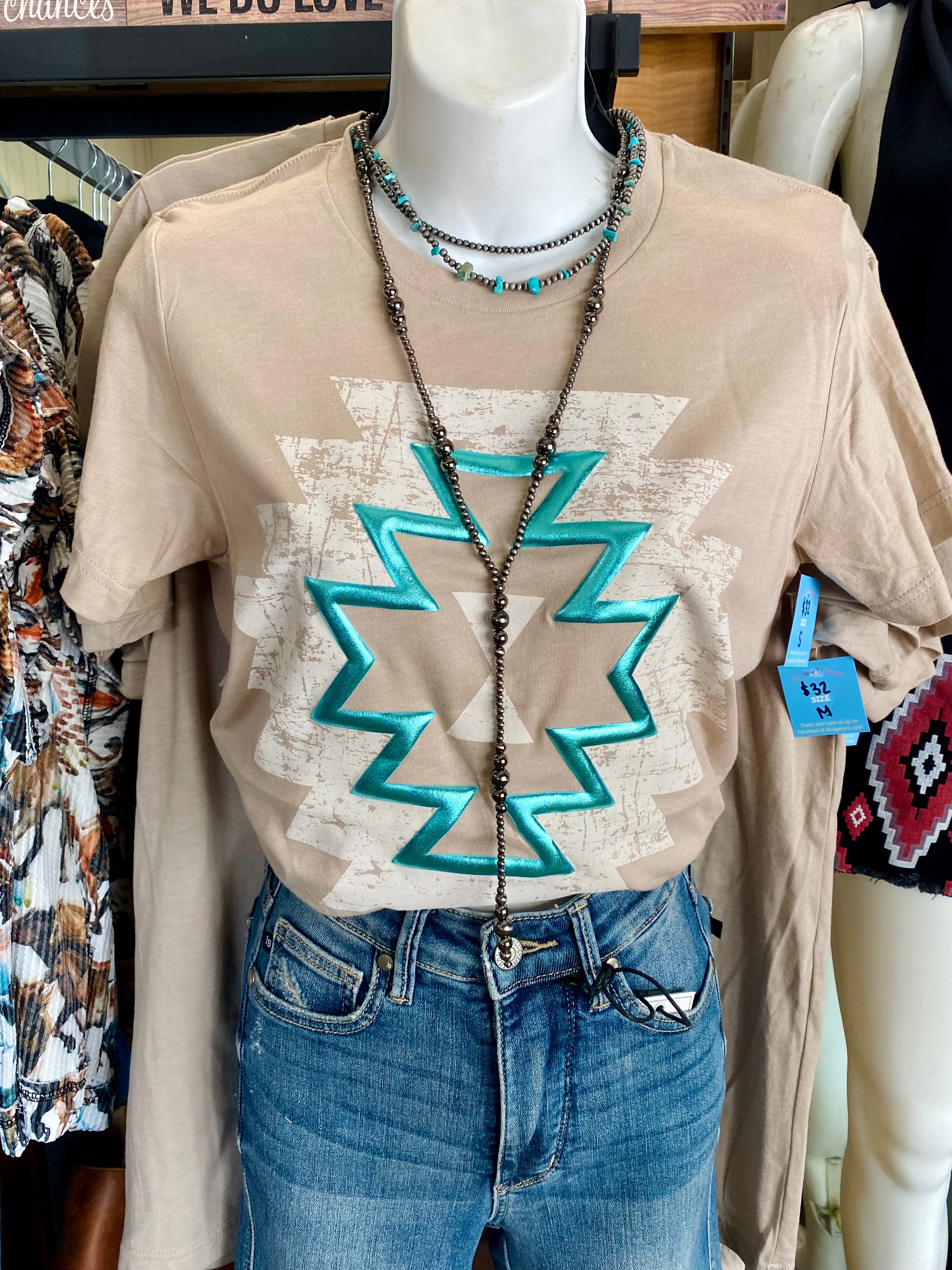 Metallic Aztec Tee