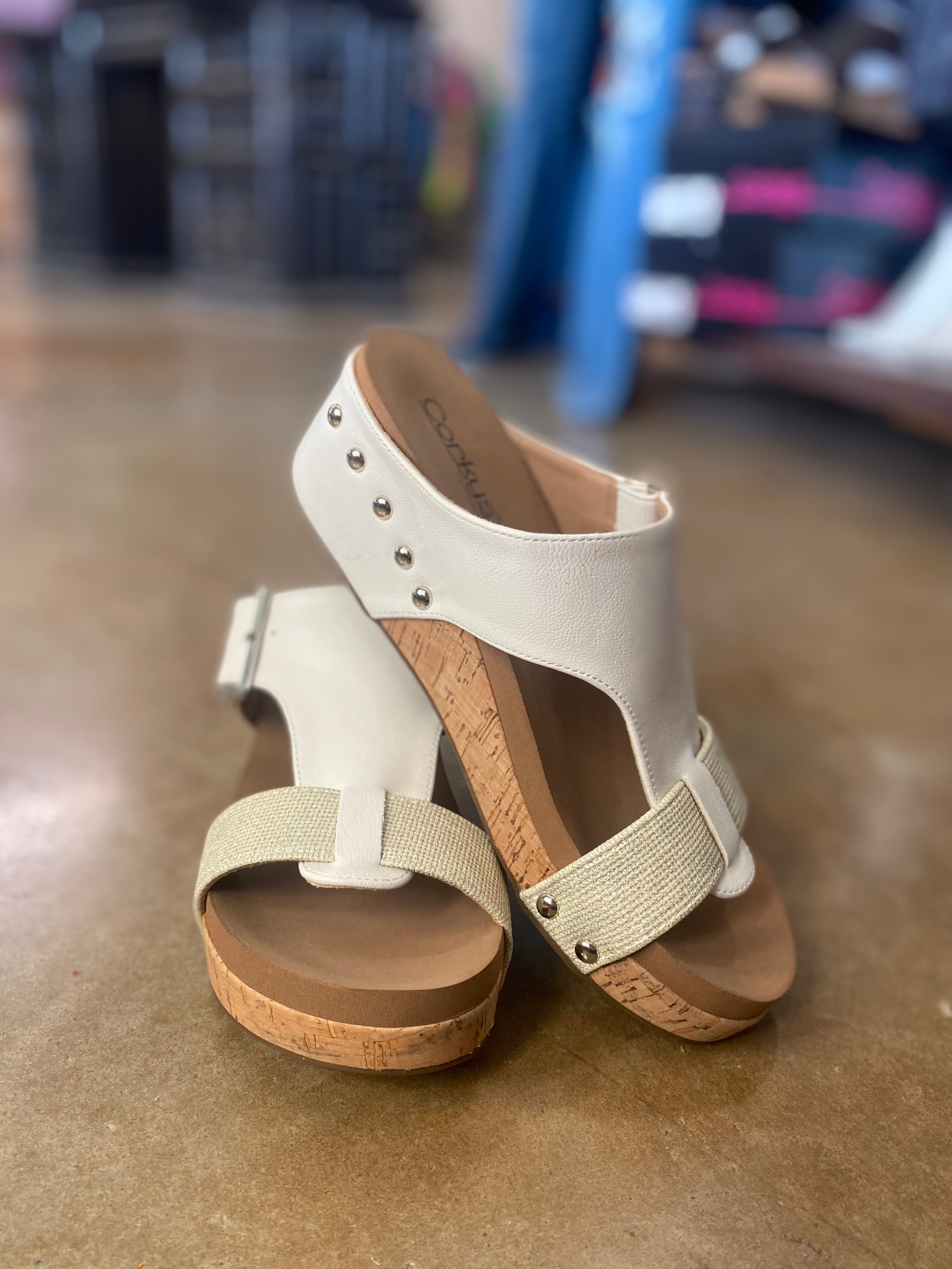 White Silver Combo Wedge