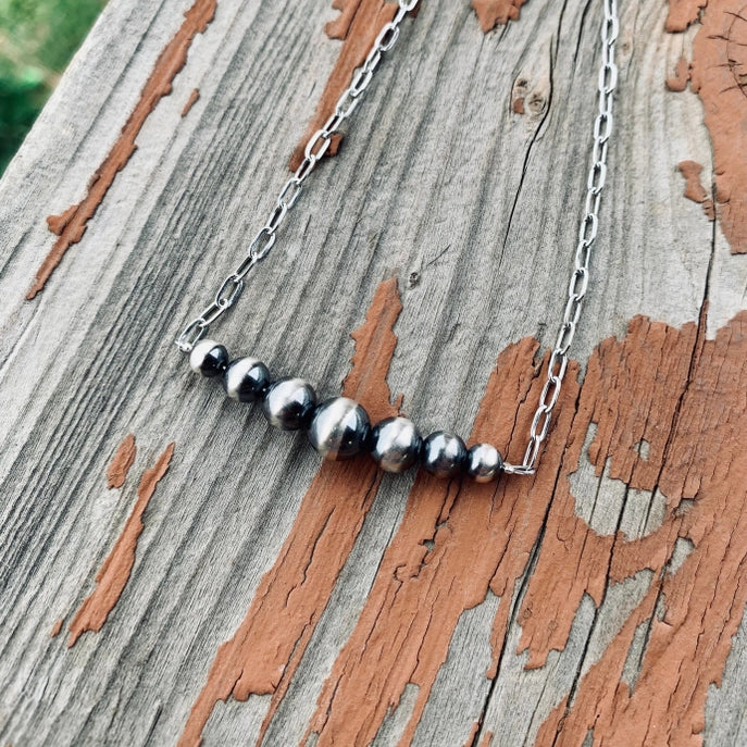 Genuine Navajo Pearl Bar Necklace